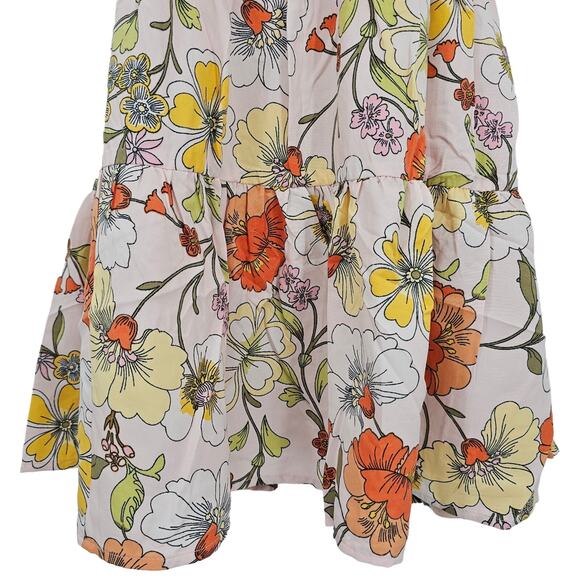 Lottie & Holly Womans size M Blush Floral Square Neck Crisscross Mini Dress New - Picture 3 of 8